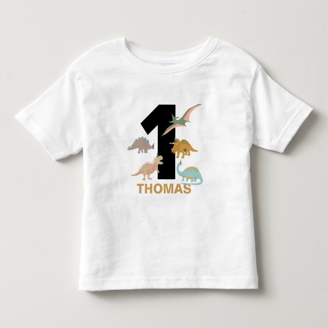 Camiseta Dinosaurs Kids Hand Drawn Boho Dinosaur Birthday (Frente)