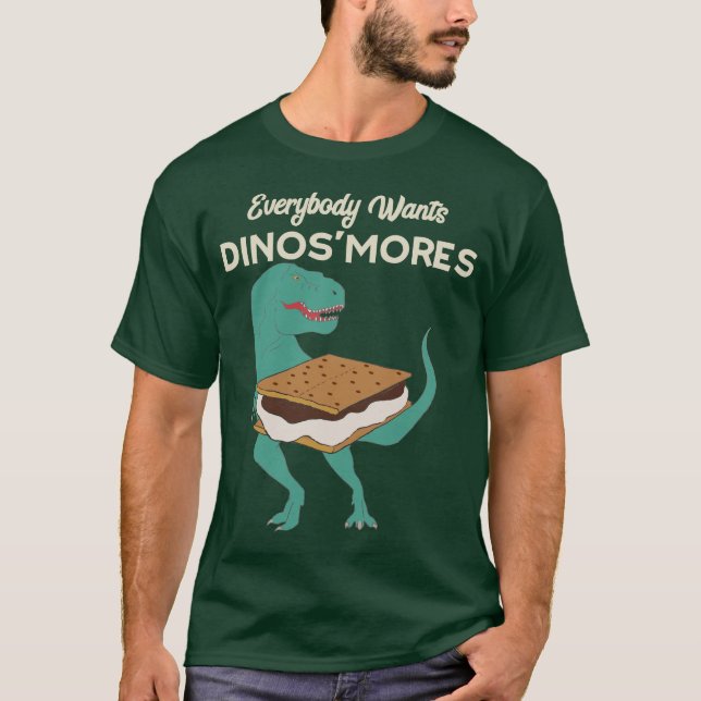Camiseta DinoSmores T-Rex Dinossauro Engraçado de S'mores A (Frente)