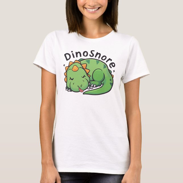 Camiseta Dinosnore - Dinossauro Bonito Dormindo (Frente)
