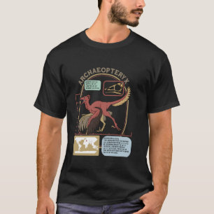 Camiseta Dinossaur Archaeopteryx Primeiro Fato Infográfico 