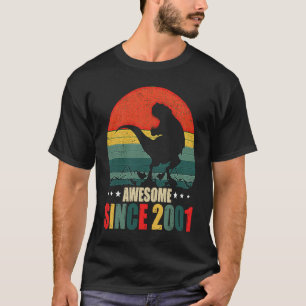 Camiseta Dinossaur Birthday, 22 Anos Incrível Desde 2001