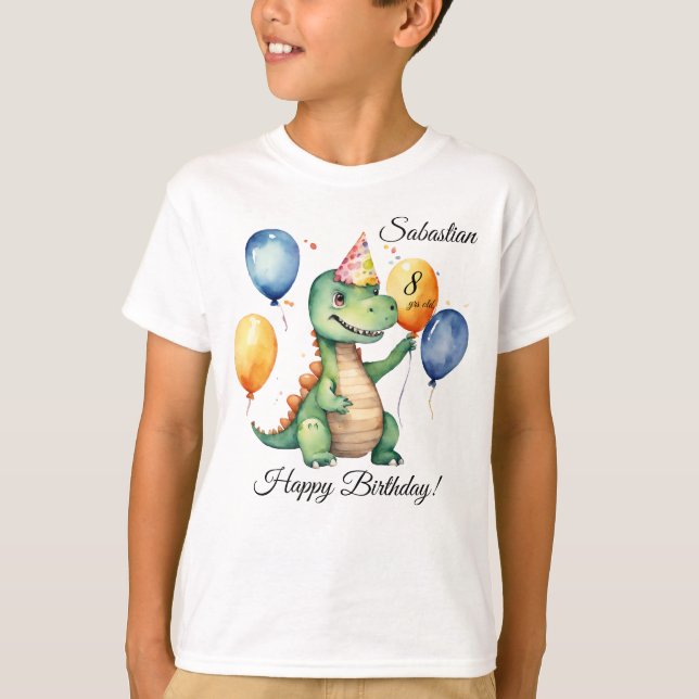 Camiseta Dinossaur Birthday Boy (Frente)