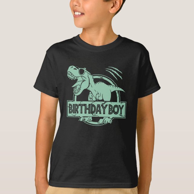 Camiseta Dinossaur Birthday Boy (Frente)