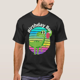 Camiseta Dinossaur Birthday Boy Dino Anos Aniversário de cr