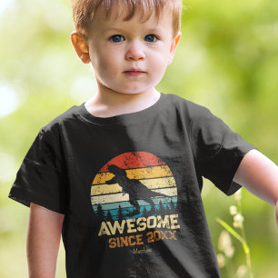 Camiseta Dinossaur Birthday Boy Incrível Desde o Nascimento