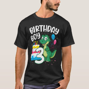 Camiseta Dinossaur Dance Balões Bolo Feliz Aniversário 3 An