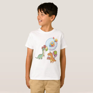 Camiseta Dinossaur dino party aniversário de criança azul e