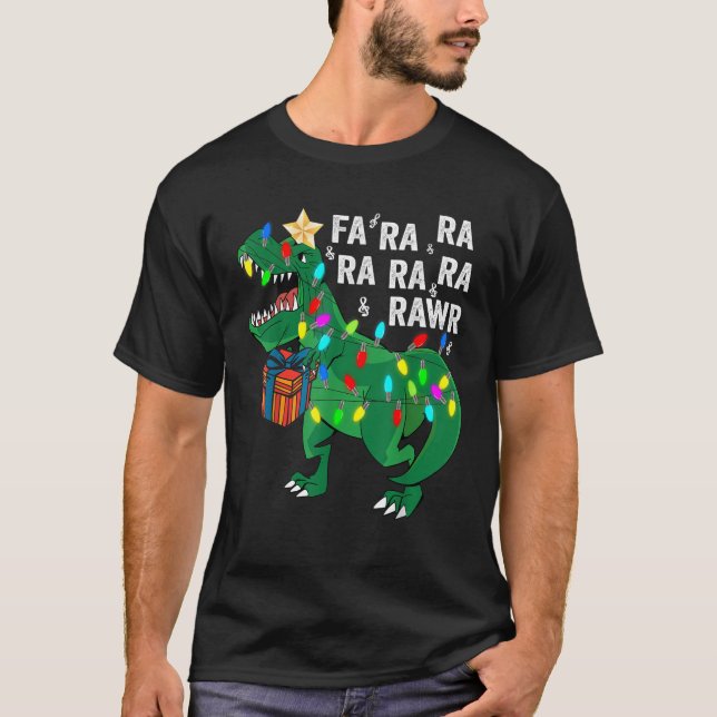 Camiseta Dinossaur Fa Ra Ra Rawr Rawr Dinosaur T Rex Christ (Frente)