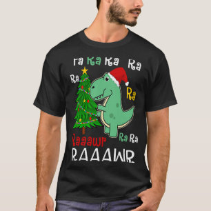 Camiseta Dinossaur Fa Ra Ra Rawr Rawr Natal Rex Xmas