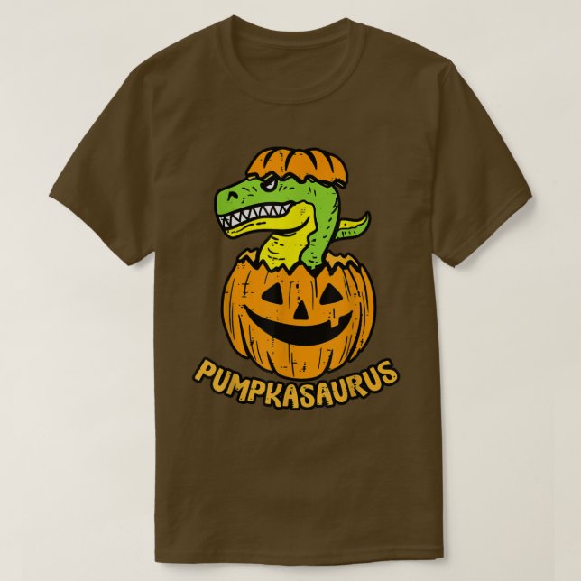 Camiseta Dinossaur Halloween Pumpkasaurus Boy Toddler Pumpk (Frente do Design)