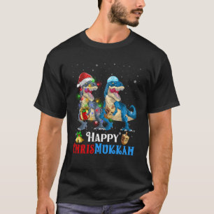 Camiseta Dinossaur Menorasaur Chrismukkah Hanukkah Natal
