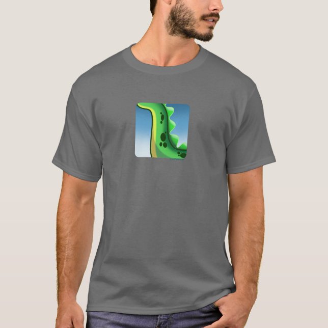 Camiseta DINOSSAUR MISTERIOSO DO PESCOÇO LONGO por Jeff Wil (Frente)