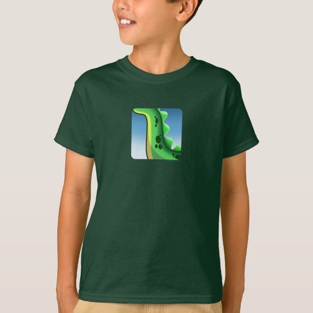 Camiseta DINOSSAUR MISTERIOSO DO PESCOÇO LONGO por Jeff Wil (Frente)