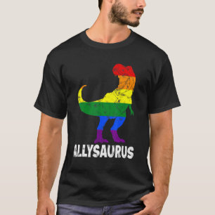 Camiseta Dinossaur Rex Lgbt Orgulho gay Flag Allysaurus All