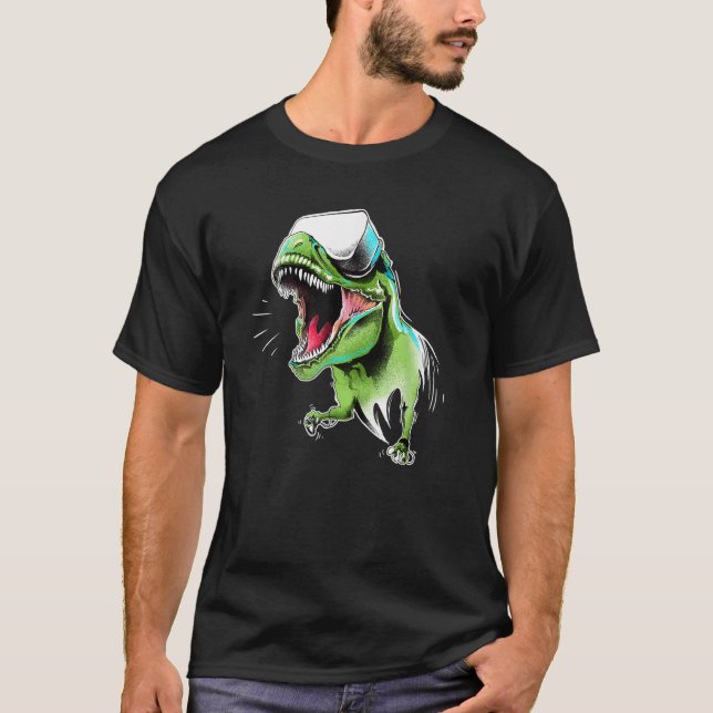 Camiseta Dinossaur Rex Virtual Reality Adventure Gif (Frente)