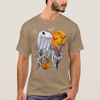 Camiseta Dinossaur Skeleton Dia de as Bruxas engraçado Cand