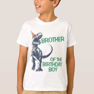 Camiseta Dinossaur T-Rex Party Hat Brother Birthday Boy