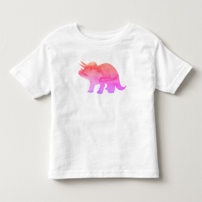 Camiseta Dinossaur Triceratops Pintura Neon (Frente)