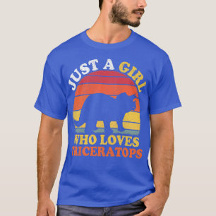 Camiseta Dinossaur Vintage Apenas Uma Menina Que Ama Tricer