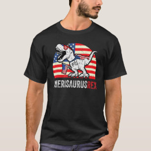 Camiseta Dinossauro 4º De Julho Meninos Homens Amerisauro R