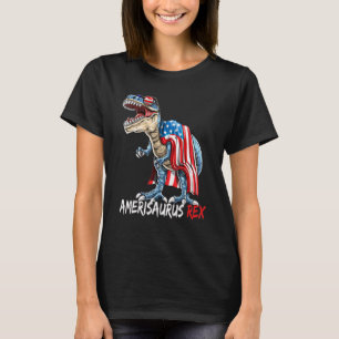 Camiseta Dinossauro 4º De Julho Meninos Homens Amerisauro R