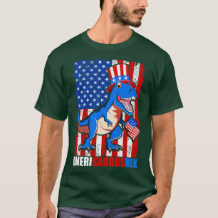 Camiseta Dinossauro 4 de julho Crianças Meninos Homens Amer