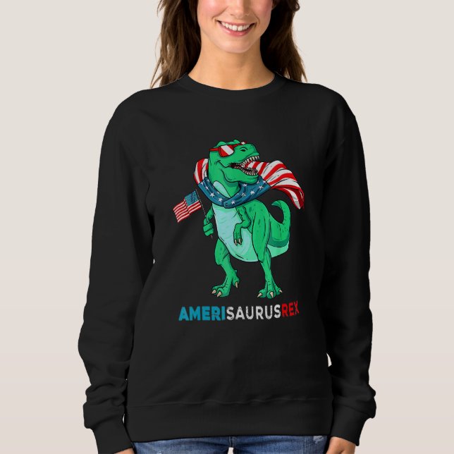 Camiseta Dinossauro 4 De Julho Crianças Meninos Men Amerisa (Frente)