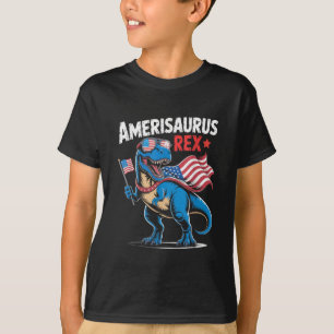 Camiseta Dinossauro 4 de Julho Meninos Meninas Homens Ameri