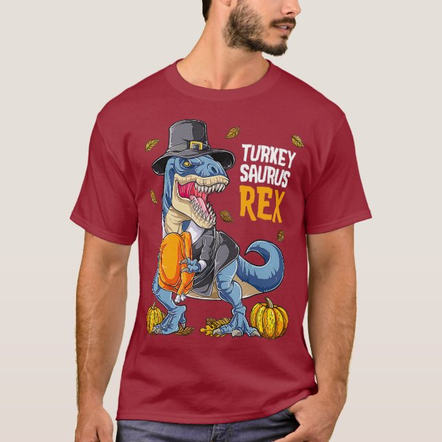 Camiseta Dinossauro Ação de Graças Boas Turcas Surus T re (Frente)