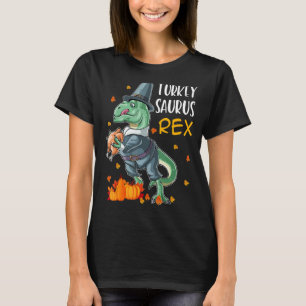Camiseta Dinossauro Ação de Graças Boas Turcas Surus T Rex
