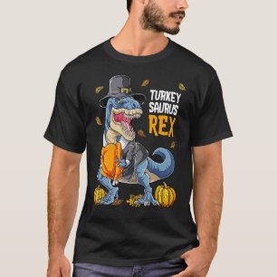Camiseta Dinossauro Ação de Graças Boas Turcas Surus T Rex