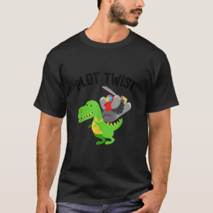 Camiseta Dinossauro Ação de Graças Turquia a montar um Dino