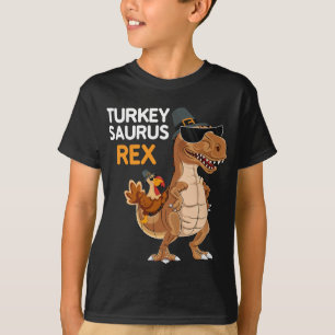 Camiseta Dinossauro Ação de Graças Turquia Saurus T rex