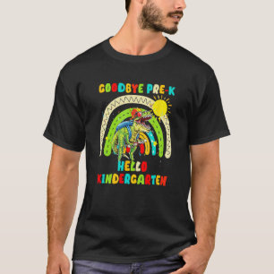 Camiseta Dinossauro Adeus Graduação Pré-Escolar Olá Kinder