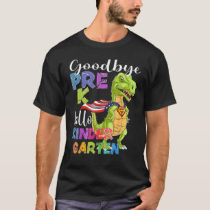 Camiseta Dinossauro Adeus Graduação Pré-Escolar Olá Kinder