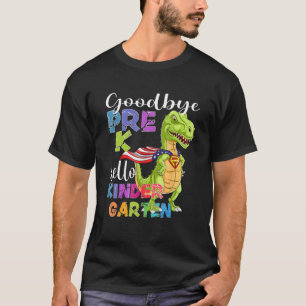 Camiseta Dinossauro Adeus Graduação Pré-Escolar Olá Kinder