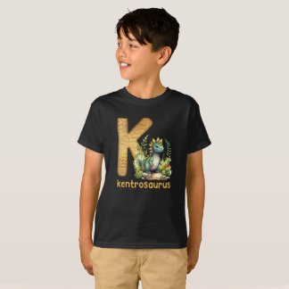 Camiseta Dinossauro Alfabeto K Tipo Kentrosaurus