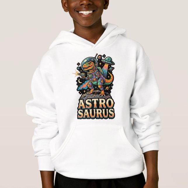 Camiseta Dinossauro Alien Astro Saurus: Espaço Astronauta R (Frente)