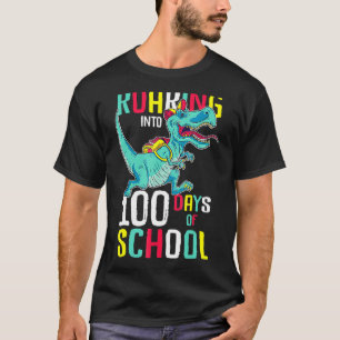 Camiseta Dinossauro Ancorando Em 100 Dias De Roupa Da Escol