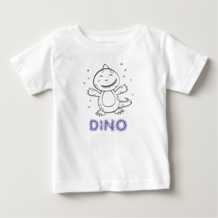 Camiseta Dinossauro - animal esboçado da arte em preto & n