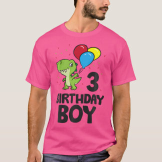 Camiseta Dinossauro aniversário de 3 anos aniversário de cr