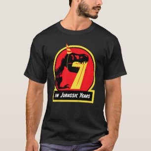 Camiseta Dinossauro aniversário de criança com 7 Anos de Id