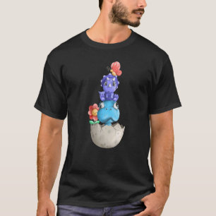 Camiseta Dinossauro aquarela fofinha 2 dinossauros sentados