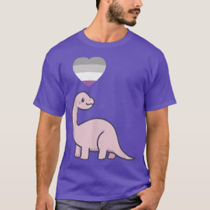 Camiseta Dinossauro Aseual LGBTQIA Pride Flag Kawaii Anime 
