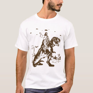 Camiseta Dinossauro ateu Charles Darwin de Jesus T Rex