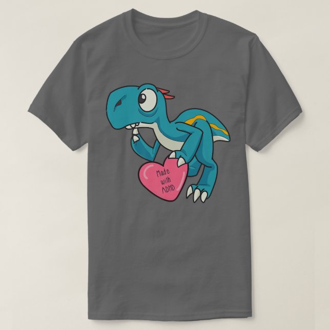 Camiseta Dinossauro Azul, DDA Engraçado Premium (Frente do Design)