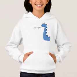 Camiseta Dinossauro Azul Fofo - Nome Personalizado Sophia