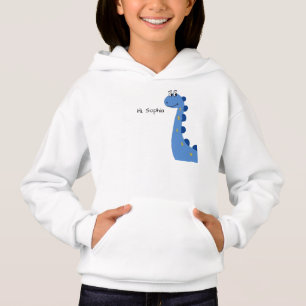 Camiseta Dinossauro Azul Fofo - Nome Personalizado Sophia