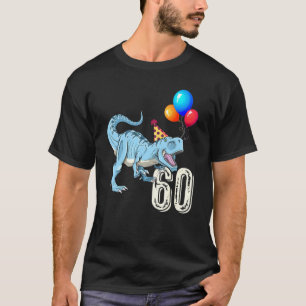 Camiseta Dinossauro Balão T Rex 60th Birthday Garota