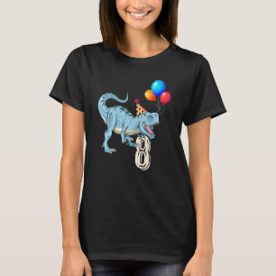 Camiseta Dinossauro Balão T Rex 8º Criança de Aniversário